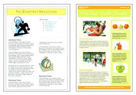 Image Of Single Page Newsletter Template One Format Namhoian Info