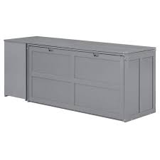 Gray Wood Frame Queen Size Murphy Bed