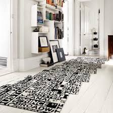 black and white words carpet tiles