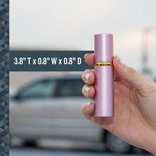 lipstick pepper spray pink women on guard