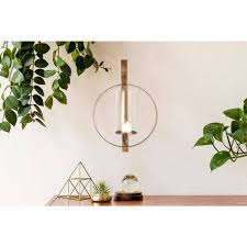 Round Gold Metal Candle Wall Sconce