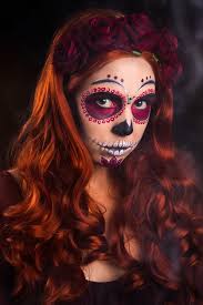 woman with sugar skull makeup