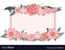 flower frame with pink flowers royalty