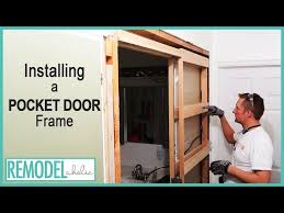 a pocket door frame in an existing wall