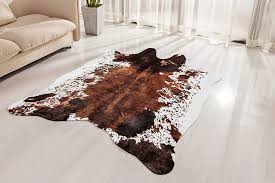 nativeskins faux cowhide rug large 4 6ft x 6 6ft cow print area rug for a we