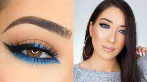 black and blue eyeliner makeup tutorial