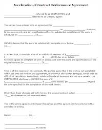 Free Printable Acceleration Of Contract Performance Agreement