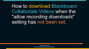 It requires you to have a membership in order to access it. Download Blackboard Collaborate Videos When Allow Recording Downloads Has Not Been Set Youtube