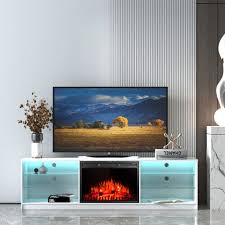 Led Tv Stand With Fireplace For 65 70