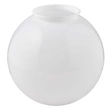 White Glass Globe Shade With 3 1 4 In