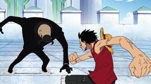When does luffy fight blueno