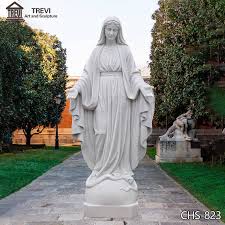 Marble Virgin Mary Statue Outdoor Decor