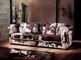 sofa upholstered in cowhide clic