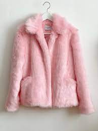 Baby Pink Pastel Fur Coat Fluffy Jacket