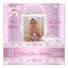 Little Princess First Birthday Party Photo 5 25 X 5 25 Square Paper
