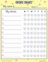 My Chore List Worksheet Education Com
