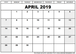 April 2019 Calendar Pdf Word Excel Printable Calendar Free