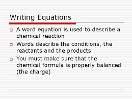 word equations ch 3 c writing formulas o