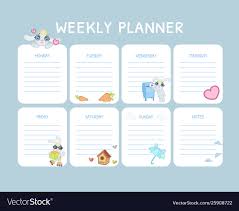 Kids Weekly Planner Calendar Daily Light Blue