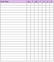 Daily Tasks Chart Printable Chore Chart Daily Task Chart