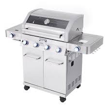 Monument Stainless Steel 4 Liquid Propane Gas Grill With 1 Side Burner 35633
