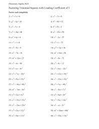 factoring trinomial squares with