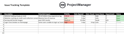 issue tracking template for excel free