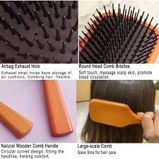 wooden paddle hair care brush comb