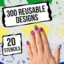 set 14 320 airbrush nail art stencil