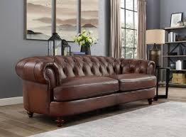 brown modern luxury leather sofa for