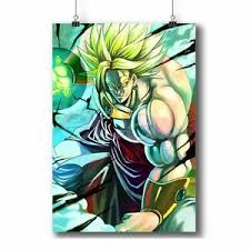 It also has a white borde around the painting, it allows for thicker frames to be used and it won't take away from the full image. Custom Dragon Ball Z Super Saiyan Broly Poster Print Art Wall Decor 24x36 Inch Ebay
