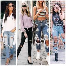 outfits con jeans rotos para mujer 2023