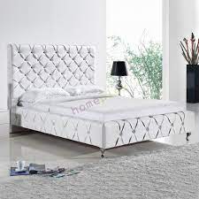 serena pu leather white bed frame