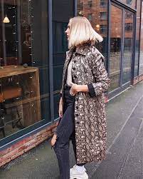 Missguided Snake Print Trench Coat