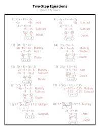 Practice Two Step Algebra Equations