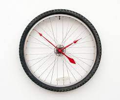 Recycled Bike Wheel And Tire Clock