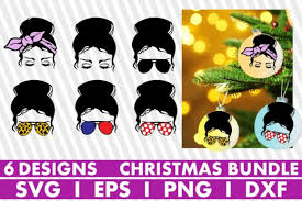 Christmas Ornaments Messy Bun Melanin Graphic By Svgyeahyouknowme Creative Fabrica