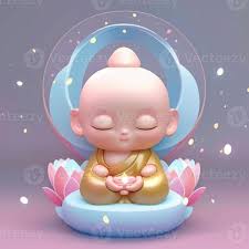 baby buddha with lovely starry sky