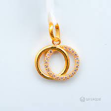22kt gold double band pendant with