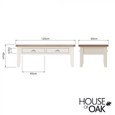 Florence Oak Large Coffee Table White