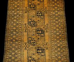proantic golden afghan rug circa 1950