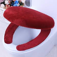 Red Toilet Seat Cover Cushion Two Piece