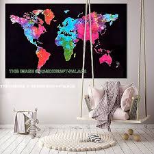 World Map Poster Rectangle Indian