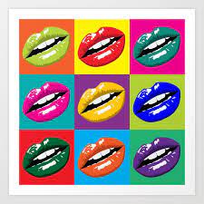 y lips pop art painting multicolor