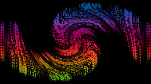 waves of color on a black background