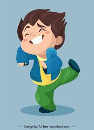 joyful boy icon funny cartoon character