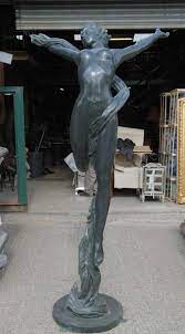 Art Deco Bronze Lady Figurine Statue