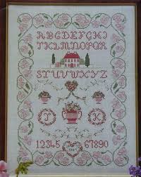18th Century Style Floral Sampler Cross Stitch Chart
