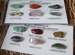 Newfoundland And Labrador Minerals Rock Chart Magnetic Tumbled Polished Natural Gemstones Including Labradorite Magnetic