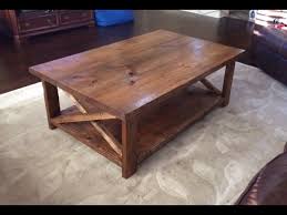 A rustic coffee table is often made with a wooden top and a metal frame. How To Make A Rustic Coffee Table With A Bottom Shelf Ana White Diy Video 4 Youtube